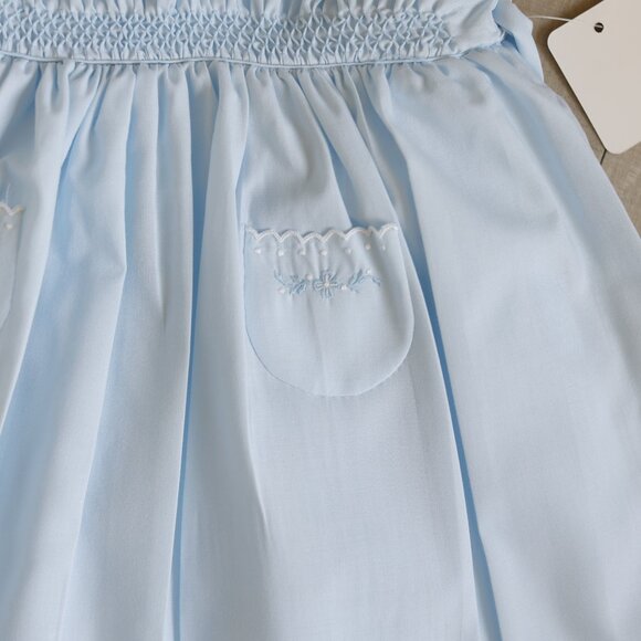 RARE Blue Smocked Sundress Size 6 Months Vintage Feltman Brothers NWOT - Picture 7 of 7